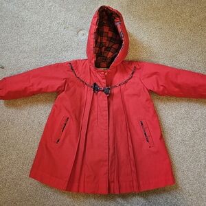 Rothschild Vintage-feel Holiday Coat - Holiday Red, Navy Minky Lining - 24 Month